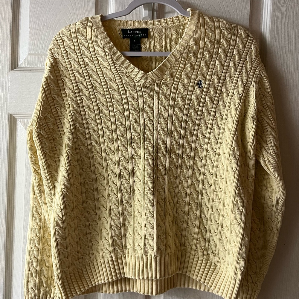 Lauren Ralph Lauren Cream Cable Knit Sweater